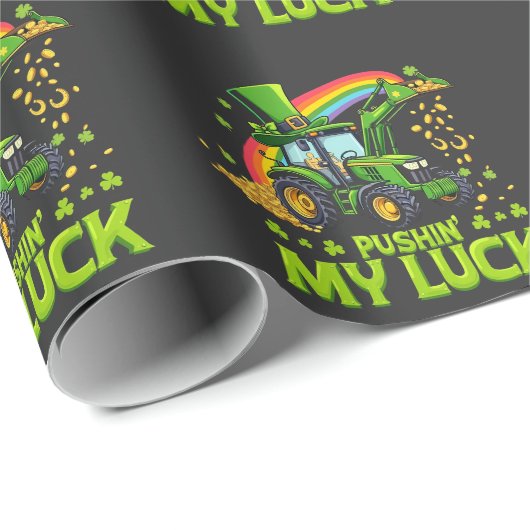 Mijn geluk beproeven Funny graafmachine St. Patric Cadeaupapier (Rol Hoek)