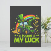 Mijn geluk beproeven Funny graafmachine St. Patric Feestdagenkaart (Staand voorkant)