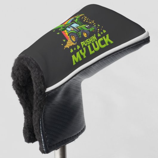 Mijn geluk beproeven Funny graafmachine St. Patric Golfheadcover (3/4 voorkant)
