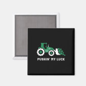Mijn Geluk Pushende Peuter Tractor St. Patrick's D Magneet (Voorkant / Achterkant)