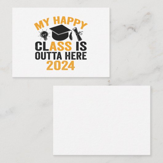 Mijn gelukkige klas is hier weg 2024 Grappige afst Notitiekaartje (Voorkant / Achterkant)