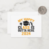 Mijn gelukkige klas is hier weg 2024 Grappige afst Notitiekaartje (Voorkant / Achterkant in situ)