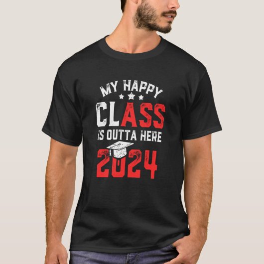 Mijn gelukkige klasse is hier 2024 senior 24 gradu t-shirt (Voorkant)
