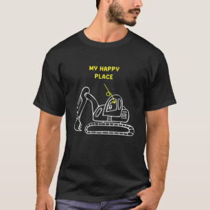 Mijn gelukkige plaats - de Funny Excavator van de  T-shirt