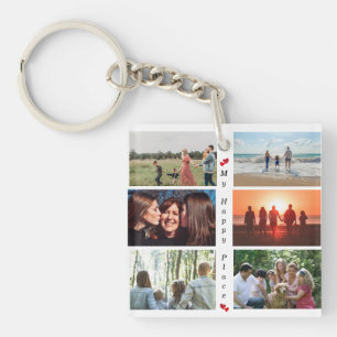Mijn gelukkige plaats familie foto 6 Afbeelding Sleutelhanger