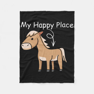 Mijn gelukkige plaats Paardrijden Ruiterliefhebber Fleece Deken