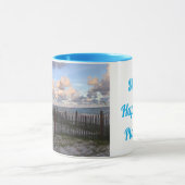 Mijn gelukkige plaats SGI blauwe handvat mok (Midden)