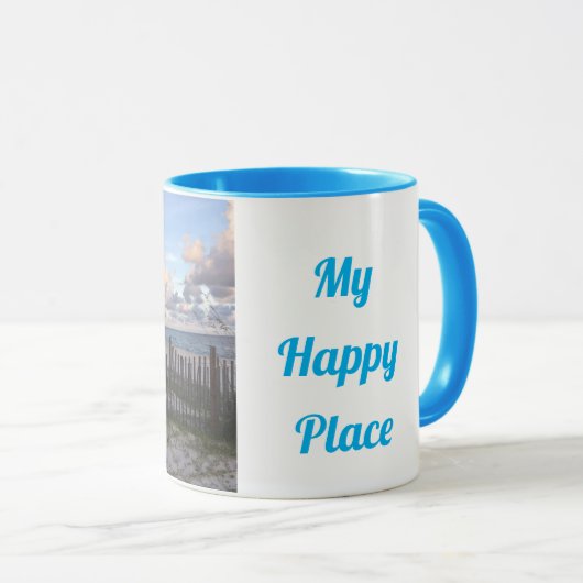 Mijn gelukkige plaats SGI blauwe handvat mok (Voorkant rechts)