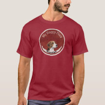Mijn Gelukkige Plek Beagle Hond Vintage Cirkel Ont