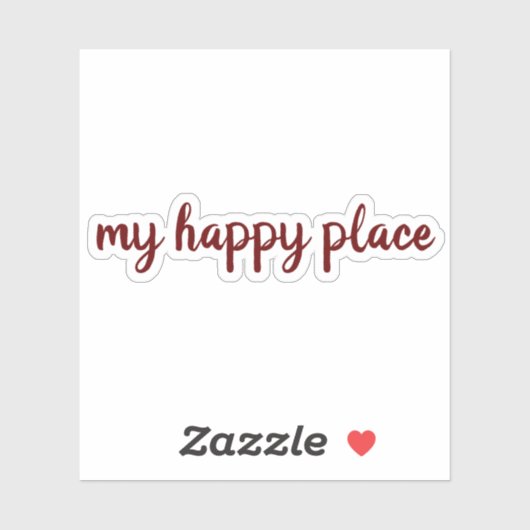 Mijn gelukkige plek, in rode tekst, Valentijnse st Sticker (Vel)