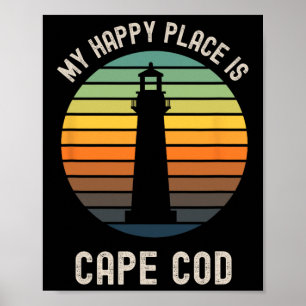 Mijn gelukkige plek is Cape Cod Machusetts Beach V Poster