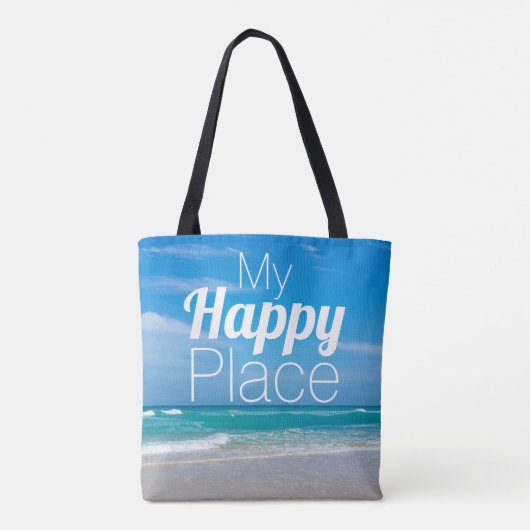 Mijn gelukkige plek mooi strand tote bag (Achterkant)