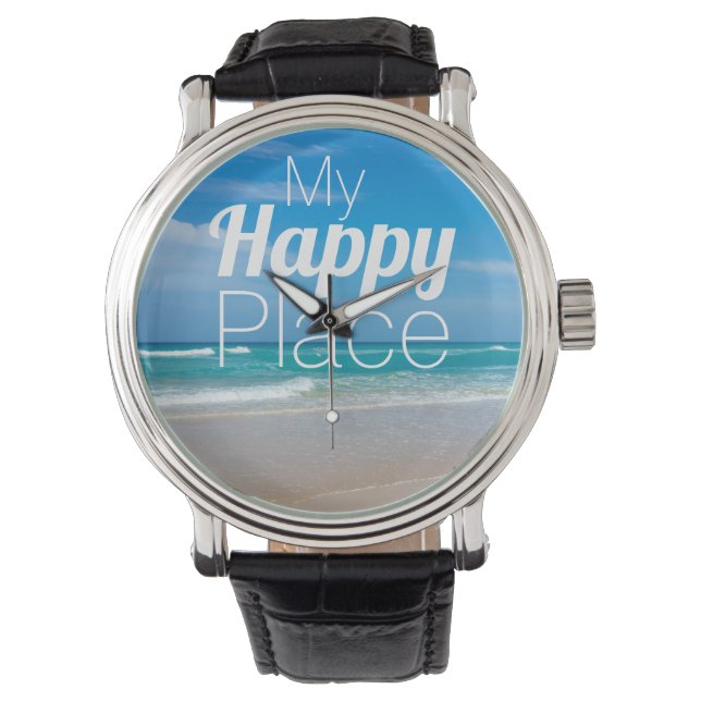 Mijn gelukkige plek: mooie Turkooise Beach Horloge (Voorkant)