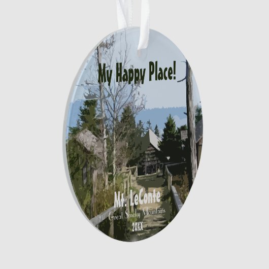 Mijn gelukkige plek! Mt. LeConte - Smoky Mtns Sjab Ornament (voorkant)