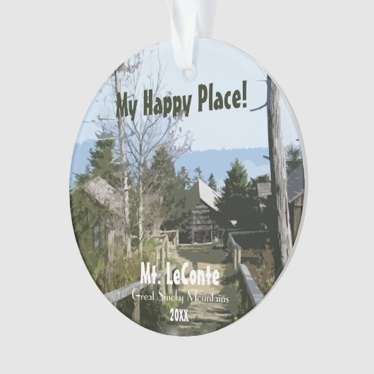 Mijn gelukkige plek! Mt. LeConte - Smoky Mtns Sjab Ornament (voorkant)