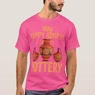 Mijn gelukkige uur is keramiekkunstenaar Pottery L T-shirt