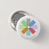 Mijn geluksbloem knopspeld ronde button 3,2 cm (Voorkant /achterkant)