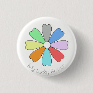 Mijn geluksbloem knopspeld ronde button 3,2 cm
