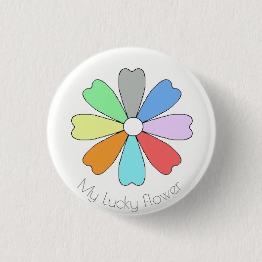 Mijn geluksbloem knopspeld ronde button 3,2 cm (Voorkant)
