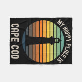 Mijn geluksplek is Cape Cod Machusetts Beach Vakan Fleece Deken (Voorkant (Horizontaal))