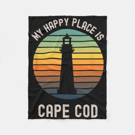 Mijn geluksplek is Cape Cod Machusetts Beach Vakan Fleece Deken (Voorkant)
