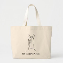 Mijn geluksplek Zwarte Paard Tote Grote Tote Bag