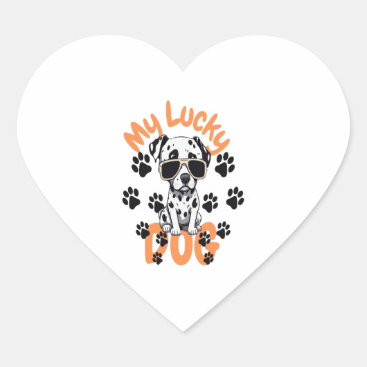 Mijn geluksvogel hart sticker (Voorkant)