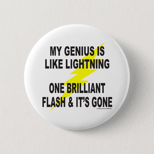 MIJN GENIUS IS ALS LIGHTS. RONDE BUTTON 5,7 CM (Voorkant)
