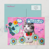 Mijn genoegen - Vintage Briefkaart (Voorkant / Achterkant)