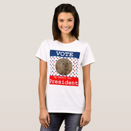 Mijn Gerbil voor President T-shirt (Voorkant volledig)