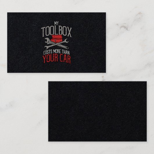 Mijn gereedschapskist kost meer dan je automatisch visitekaartje (Voorkant / Achterkant)