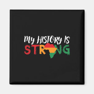 Mijn Geschiedenis Is Sterke Afrikaanse Kaart Zwart Magneet