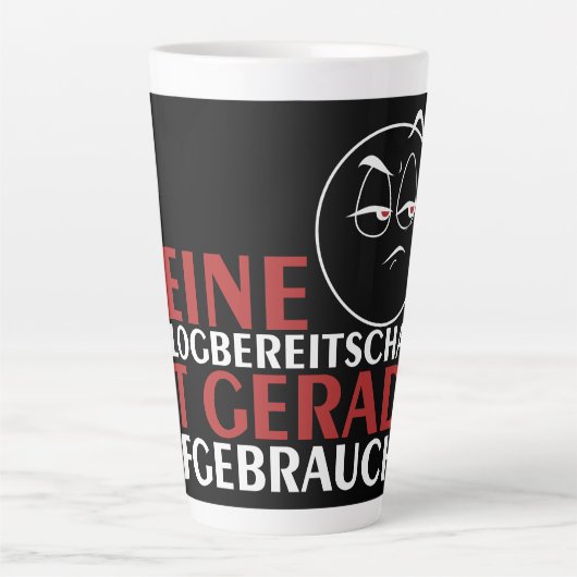 Mijn gespreksbereidheid is nu op! latte mok (Voorkant)