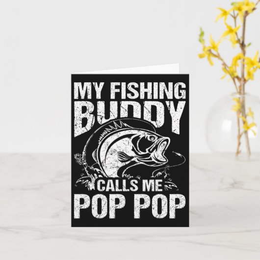 Mijn Geviste vriend noemt me Pop Pop Vaderdag Fis Kaart (Gele Bloem)