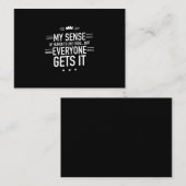 Mijn gevoel voor humor is als een soort grappige c visitekaartje (Voorkant / Achterkant)