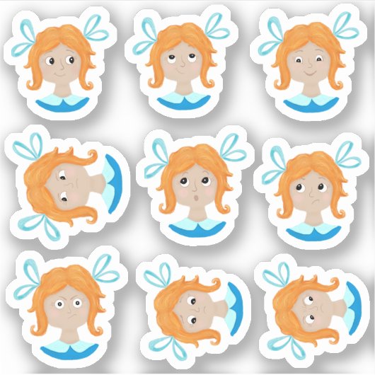 Mijn gevoelens Emoties Grafiek Meisjes Sticker (Voorkant)