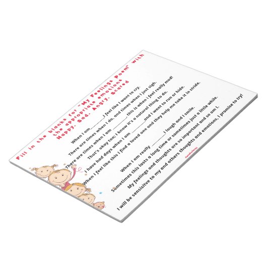 Mijn Gevoelens Gedicht Vul het blanco in Notitieblok (Schuin)