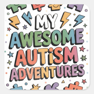 Mijn Geweldige Autisme Voordelen Vierkante Sticker