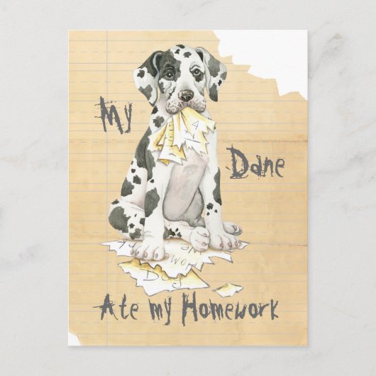 Mijn geweldige dane Ate mijn thuiswerk Briefkaart (Voorkant)