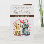 Mijn geweldige man schattige honden Jubileum Kaart (Voorkant)