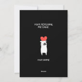 Mijn geweldige Valentijn Schattige Pug & Rode Hart Feestdagenkaart (Achterkant)