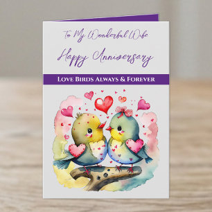 Mijn geweldige vrouw houdt van vogels Jubileum Kaart