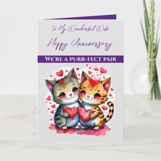 Mijn geweldige Vrouw kat liefde Jubileum Kaart (Voorkant)