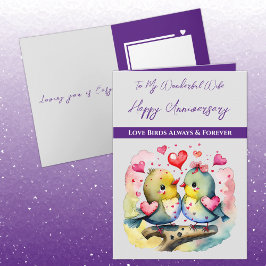 Mijn geweldige vrouw liefde vogels Jubileum Kaart