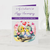 Mijn geweldige vrouw liefde vogels Jubileum Kaart (Voorkant)