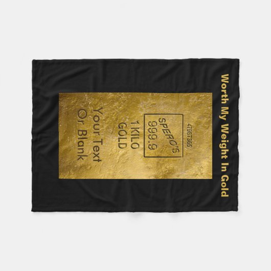 Mijn gewicht in goud fleece deken (Voorkant (Horizontaal))