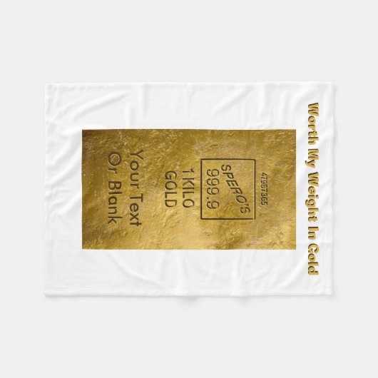 Mijn gewicht in goud fleece deken (Voorkant (Horizontaal))