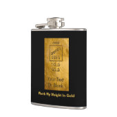 Mijn gewicht in goud heupfles (Links)