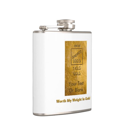 Mijn gewicht in goud heupfles (Rechts)