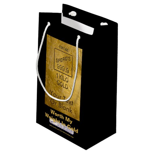 Mijn gewicht in goud klein cadeauzakje (Achterkant Gekanteld)